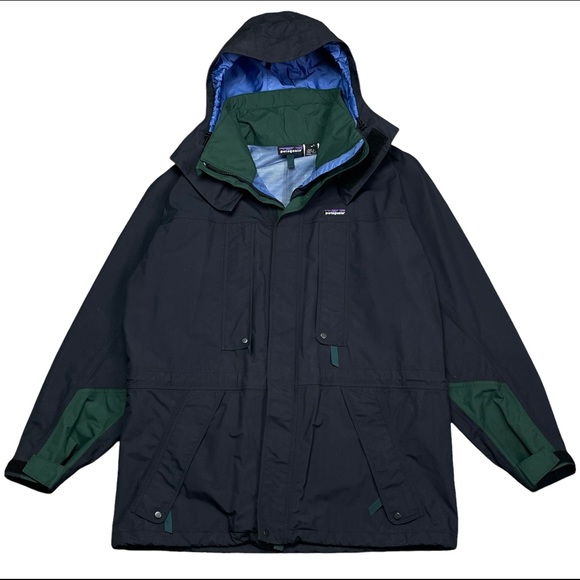 Vintage 1994 PATAGONIA 2 Tone Jacket w/ Heavy Duty Hood sz M/L - Picture 2 of 12